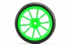 FASTRAX 1/10 STREET/TREAD TYRE 10SP NEON GREEN WHEEL