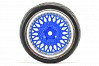 FASTRAX 1/10 STREET/TREAD TYRE CLASSIC BLUE/CHROME WHEEL